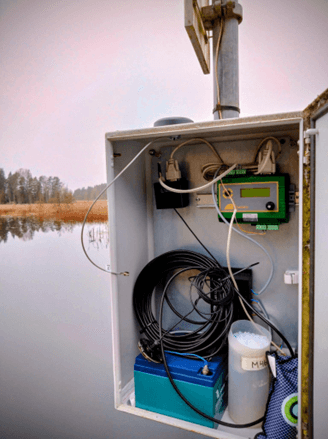 Experimental flume setup with vegetation patches 