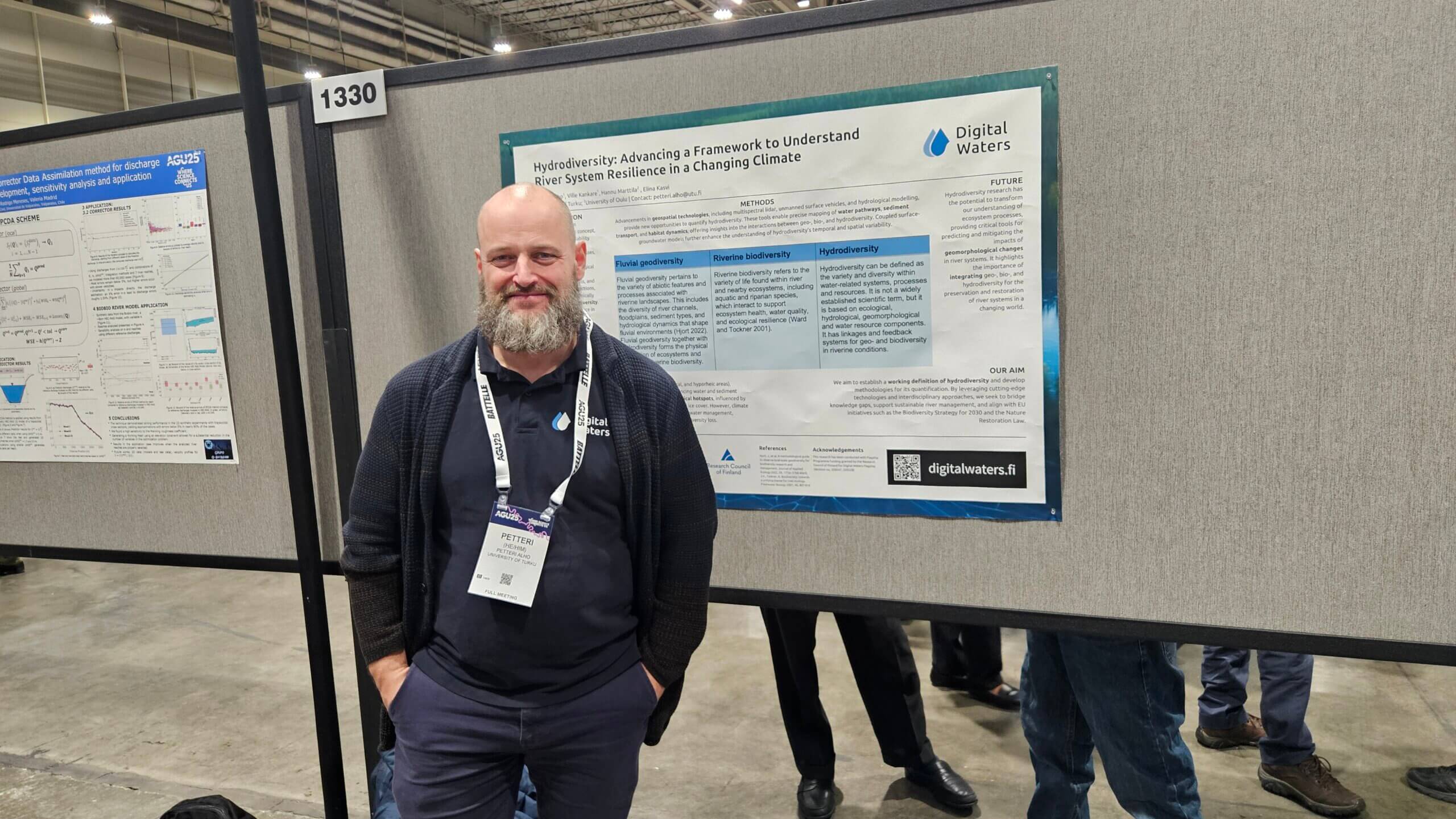 Petteri Alho presenting a poster