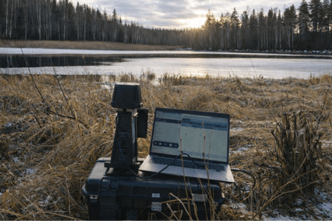 Field-deployed p-XRF system for on-site metal monitoring in a Finnish lake environment during the site validation.